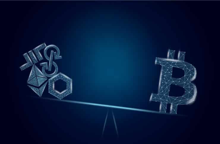 Bitcoin vs. altcoiny. Zdroj: Shutterstock.com/Vladimir Kazakov